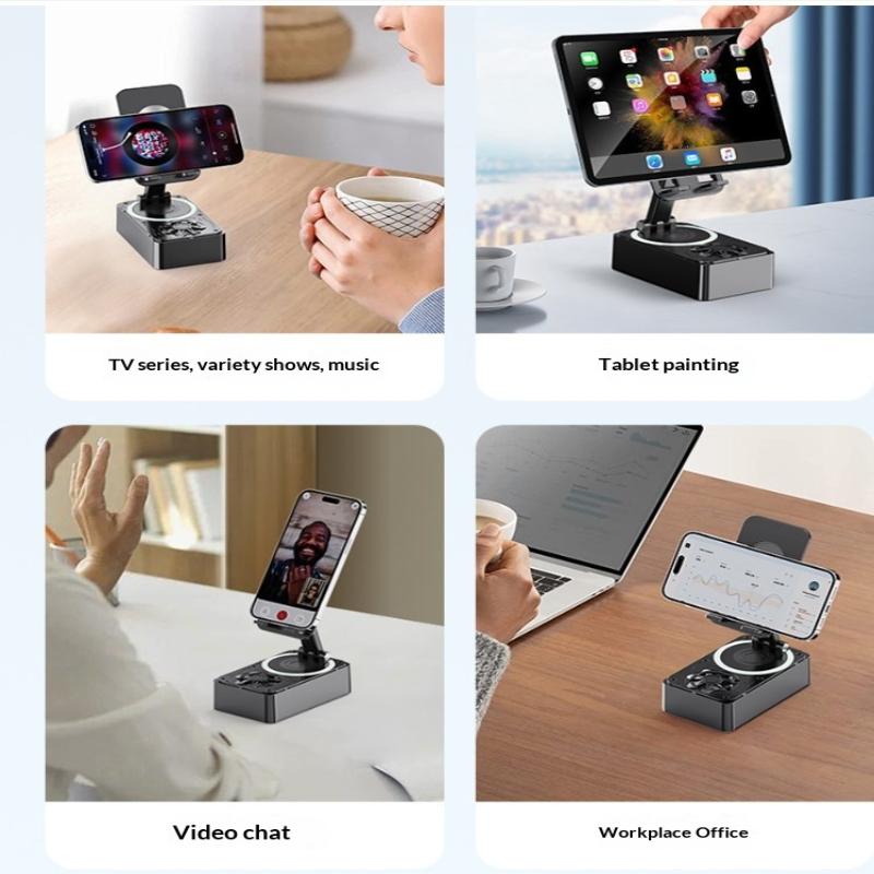 4In1 Phone Holder Portable Speaker With Mic Wireless Speaker Bluetooth With Powerbank360°Phone Stand
