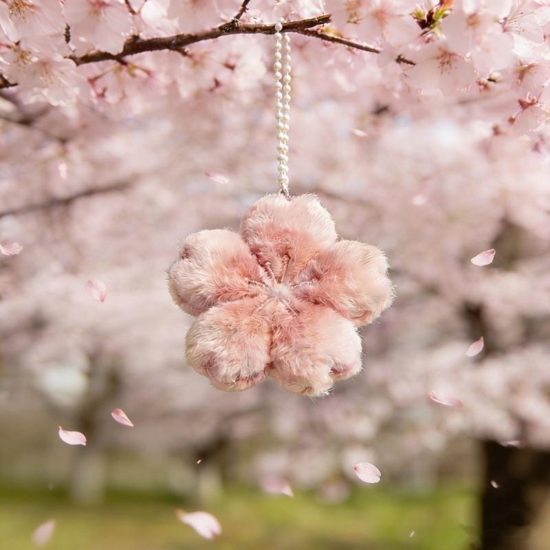 2026  Cherry Blossom Series Plush Doll Pendant Kawaii Pink Flower Car Keychain Gift For Cute Girlfriend Bag Decoration