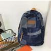 Student School Bag Denims Patched Backpack Girls Aesthetic Backpack Travel Bag Large Capacity Casual Daypacks