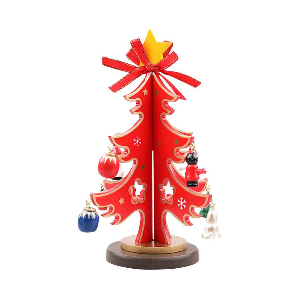 New Christmas Decorations Wooden Christmas Tree Home Decoration Creative DIY Assembly Desktop Decoration Wooden Hand Toy