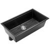 84 Cm Granite Kitchen Sink Undermount Single Bowl Drop-In Basin for RV Bar