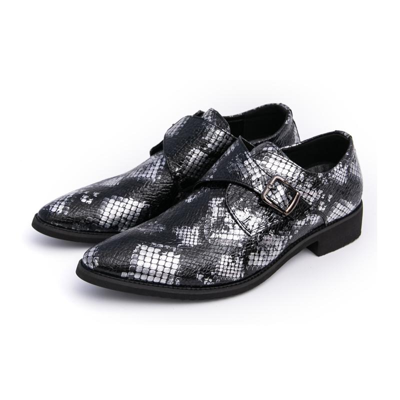 Men Printing Monks Loafers Shoes Wedding Party Shoes Casual Formal Business Leather Dress Prom Nightclub Shoes Plus Size