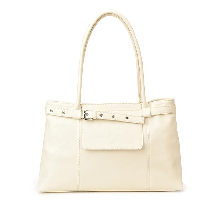 

Large Capacity Fashion Elegant Faux Leather Women Tote Bags Luxury Designer Commuter Shopping Handbag Solid Color Shoulder Bag бежевый
