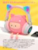 Cat Ear Headphones, Bluetooth Headphones, Foldable, Bluetooth 5.0, with LED Lights, Rainbow Color Changing, Built-in Microphone, TF Card Slot, Soft,