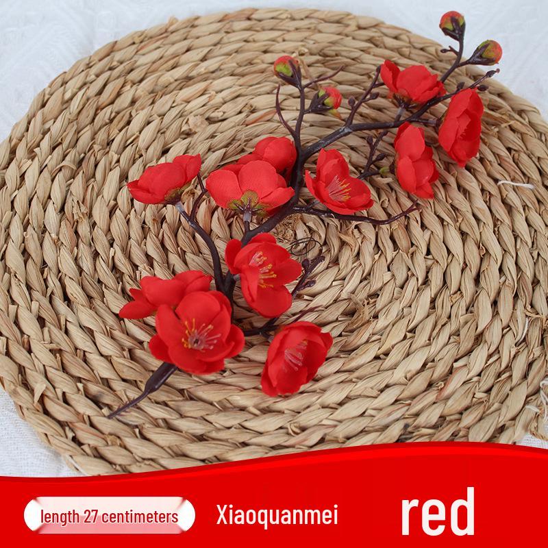 

Artificial Plum & Peach Blossom Bouquet for Indoor Vase Display and Home Decoration