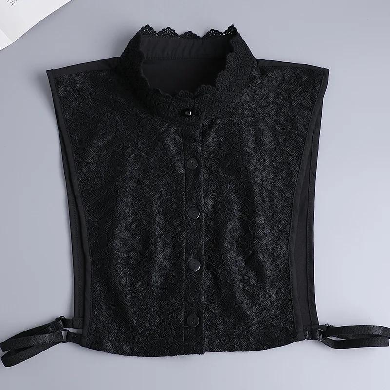 Gola Falsa de Renda Vazada para Boneca, Blusa, Suéter, Gola de Camisa Removível, Gola Falsa, Lapela, Top Meio Camisa Feminino, Decoração de Golas