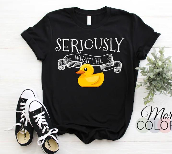 

New T-Shirt Unisex Seriously What The Duck Pun Funny T-Shirt, Ducks Lover Gift, S