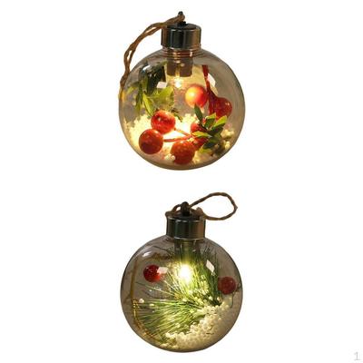 2x leuchtende Kugel-Anhänger-LED-Weihnachtsbaum-Dekorationslampe