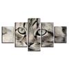 Cat's Big Eyes 5pcs  Modern Home Wall Decor CanvasPicture Art HD Print Painting On Canvas for Living Room No Framed