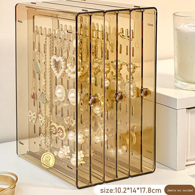 Acrylic Necklaces Holder and Jewelry Organizer,Dustproof Jewelry Stand Rack Display Classic for Earring Bracelet Earrings Ring
