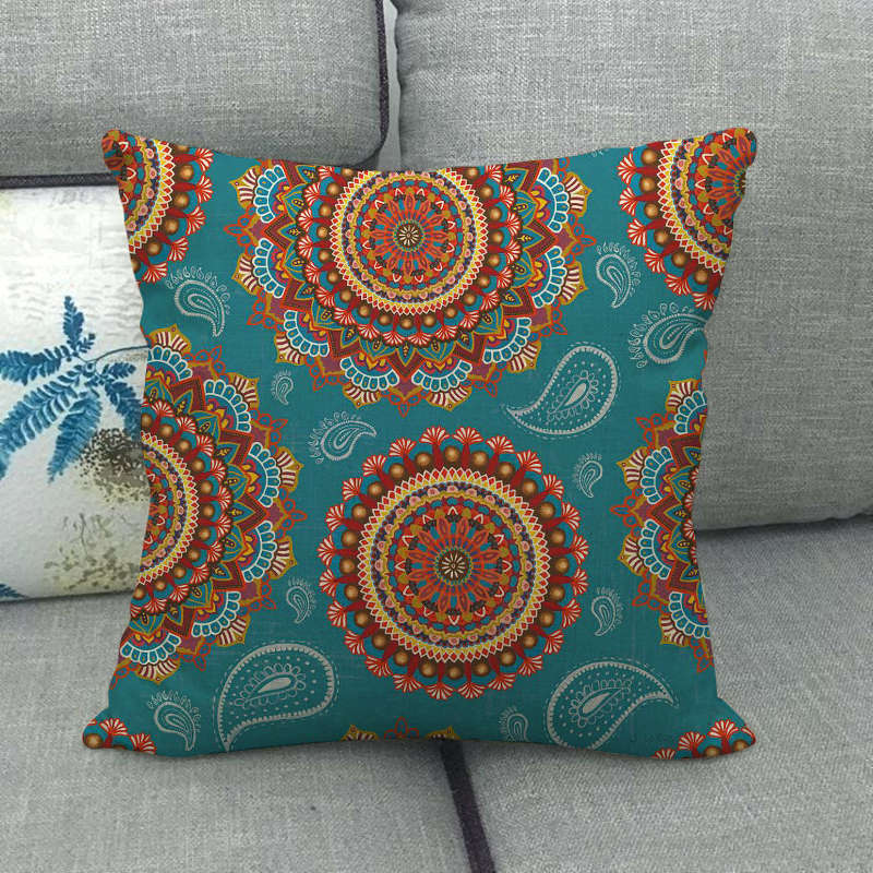 Circular Geometric Pattern Digital Printing Short Plush Pillow Covers For Car Sofa Office Cushion Cover Home Goods