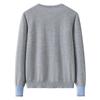 Early Autumn Women's Color Block Cashmere Cardigan - Round Neck, 9 Resin Buttons Sweater Coat