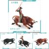 Static Animal And Human Pvc Sculpture Of Spanish Bullfight Scene For Gift