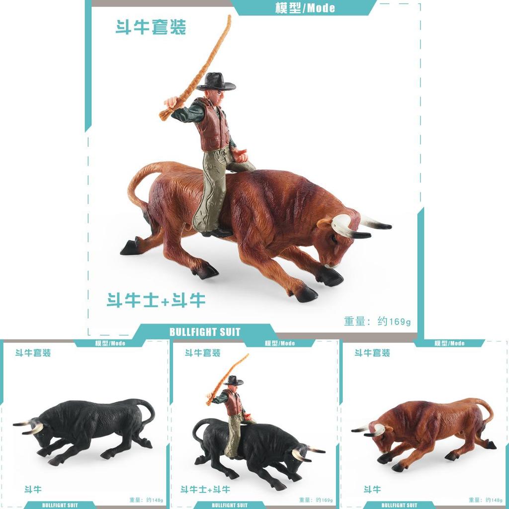 Static Animal And Human Pvc Sculpture Of Spanish Bullfight Scene For Gift