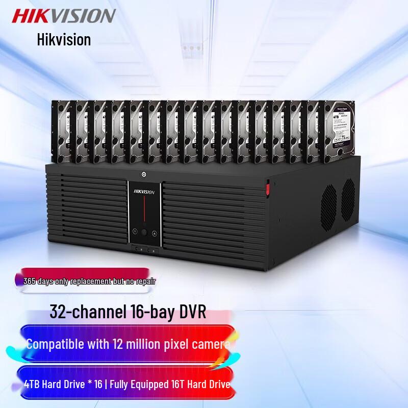 Hikvision 32-Channel 16-Bay 4K NVR CN plug (adapter included)