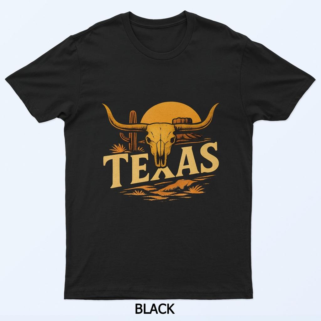 Vintage Texas Orange Pánské Texas Ženy Retro Klasické Tričko