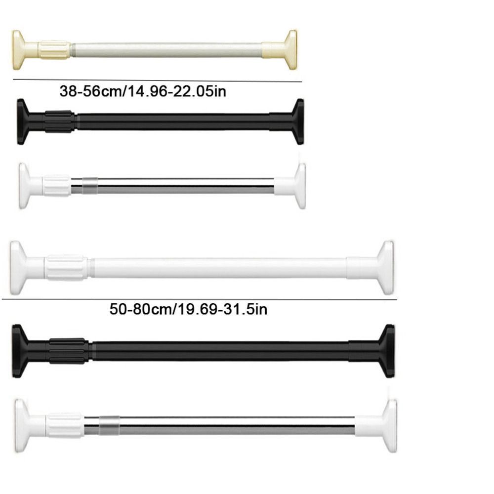 No Drill Shower Curtain Poles Punch-free Clothes Hanging Rod Simple Telescopic Clothing Rod Closet