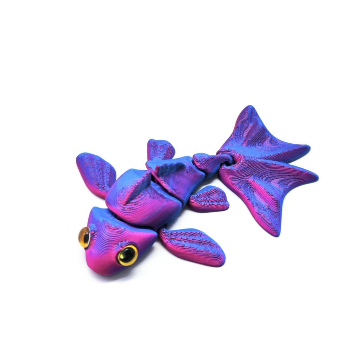 3D Printed Movable Goldfish Decompression Toy – Cute Fish Tank Ornament & Cross-Border Craft Decoration