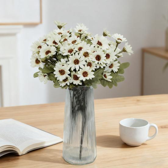 Artificial Mums Realistic Fake Fall Flowers UV Resistant Faux Chrysanthemums for Indoor Flower Arrangement Balcony Outdoor Porch Decor
