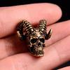 Goat Horn Skull Head Brass Knife Beads DIY Keychain Accessories Woven Lanyard Pendants Jewelry Punk Bracelets Charms