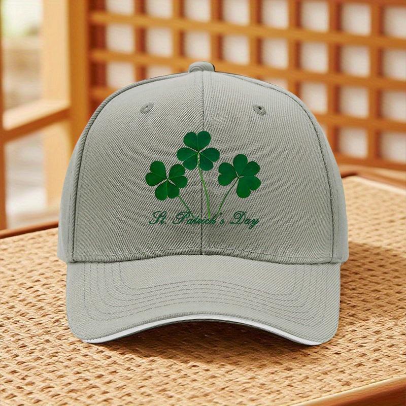 St Patricks Day Clover Baseball Cap Adjustable Polyester Casual Outdoor Visor Hat for Adults