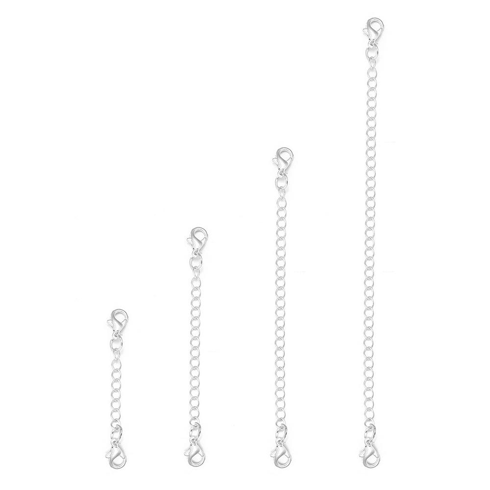 8pcs/Lot Plated Brass Extension Chain with Lobster Clasp for DIY Jewelry Making Bracelet Necklace Tail Extender Chains Supplies