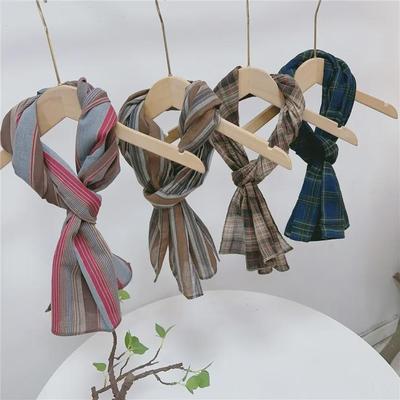 Pure Cotton Yarn-Dyed Plaid Scarf In 20+ Colors