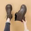New Soft Leather Medium Tube Martin Boots Women's Autumn and Winter Velvet Platform Casual Short Boots Single Boots Women