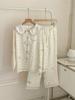 Direct supply of the new Forest Rabbit pure cotton double-layer yarn loungewear, small fresh lapel breathable pajama set