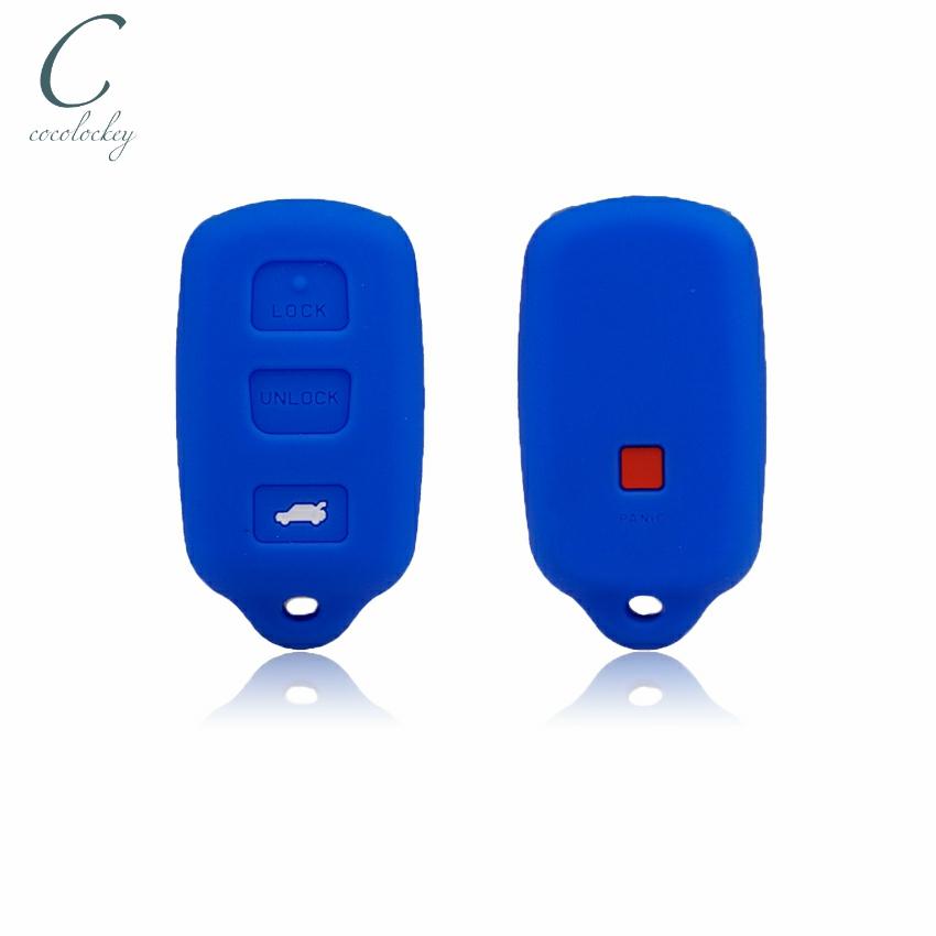 Cocolockey Silicone Key Cover Case Fob For Toyota Corolla Camry Matrix For Pontiac Vibe 3Button Remote Key Case For Car