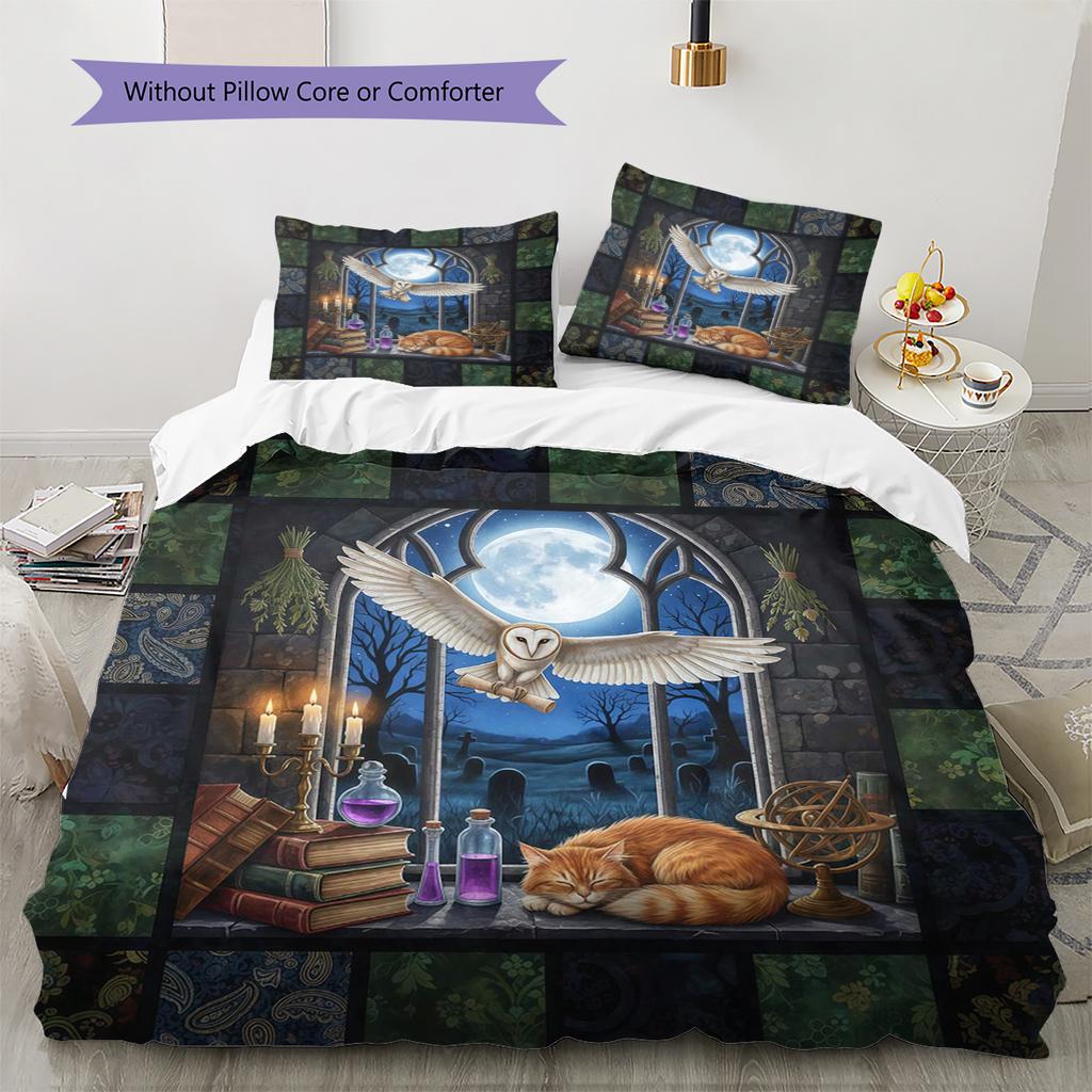 Cartoon Pattern Bedding Quilt Set Quilt Cover Pillowcase Home Decoration Birthday Gift (1 * duvet cover + 2 * pillowcase, without core)