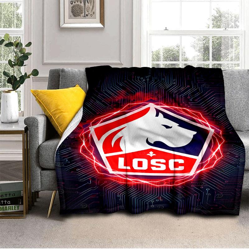 Lille Football Club Emblem Blanket Lightweight Ideal Bedding Blanket Perfect for Travel, Camping, Living Rooms, Offices, Sofas, Fan Christmas Gift
