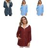 Gezellige Dames Warm Teddybeer Pluizige Jas met Capuchon Kunstbont Fleece Jas Bovenkleding Voor Ultiem Comfort