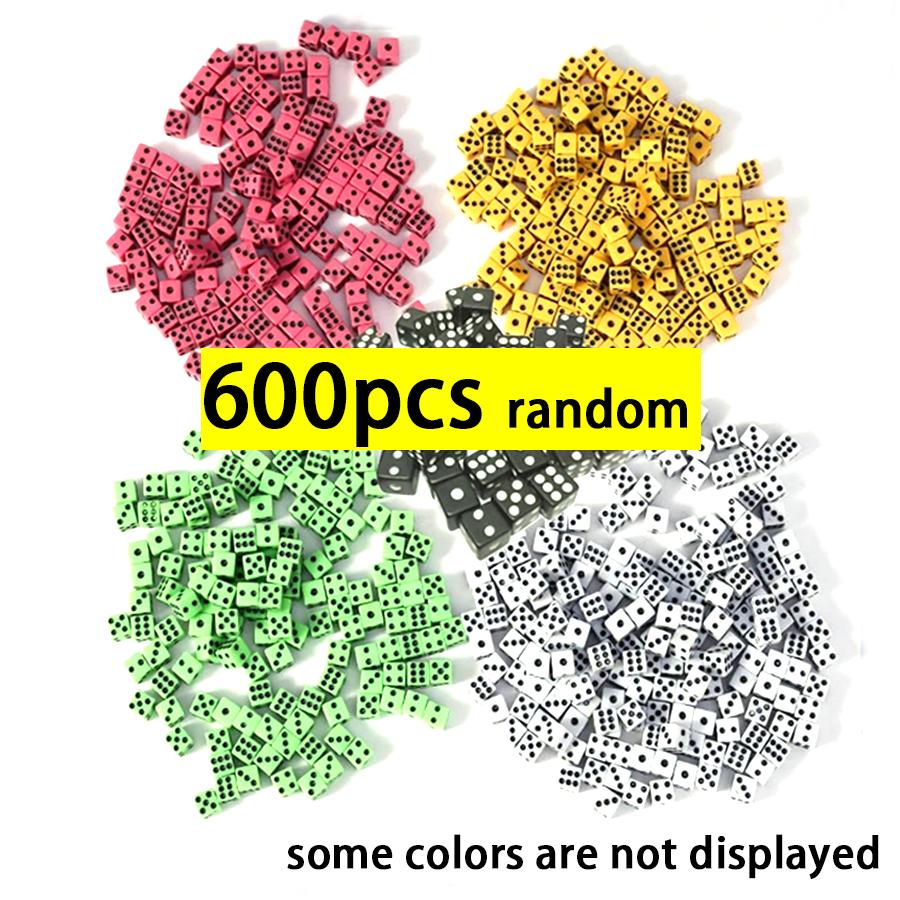 200/500/600 Stück Mini Sechsseitige Acrylwürfel 8mm Versammlungsfest Party Brettspielkarten Spiel Requisiten Unterhaltung Zubehör XJM