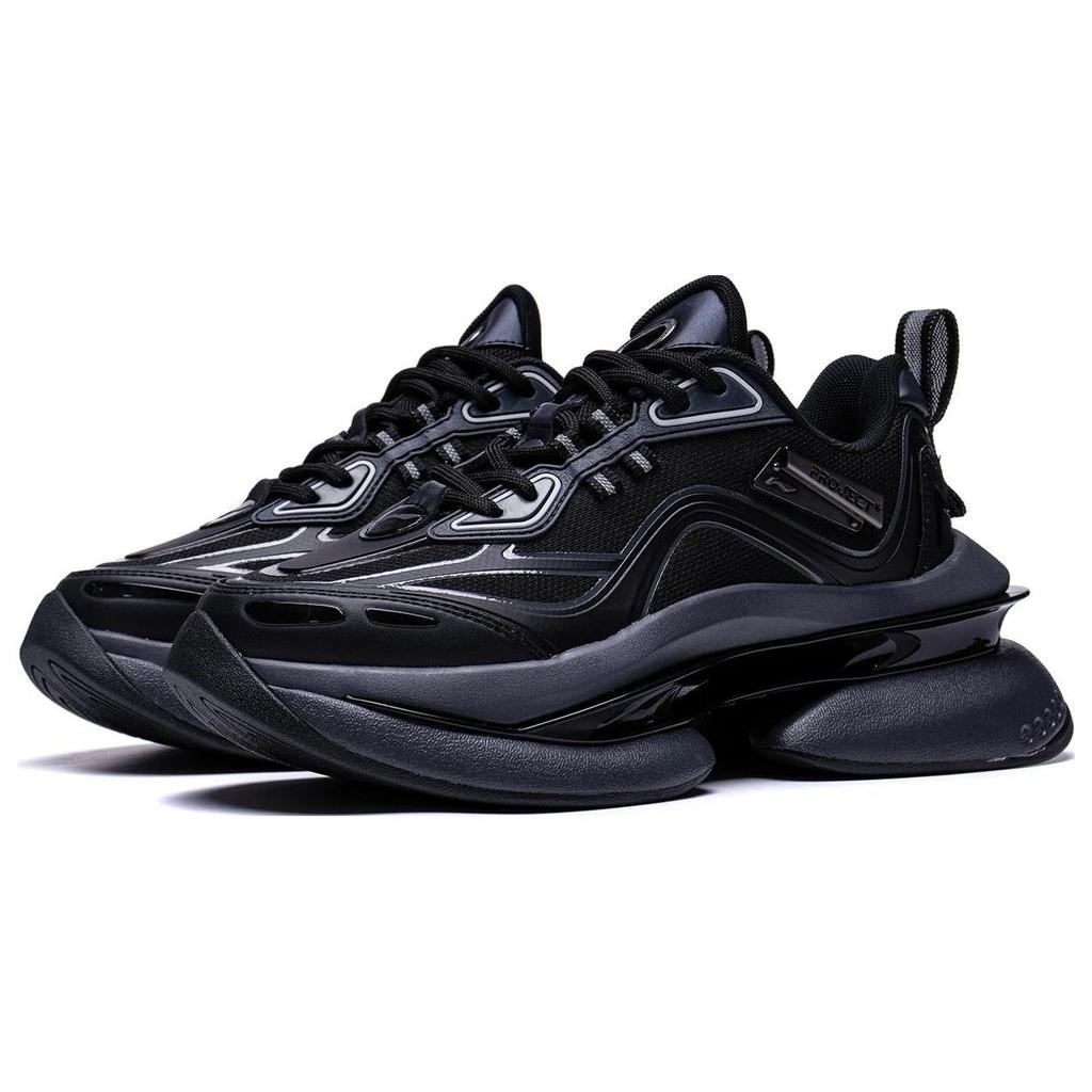 Li Ning Project* Spirituelle Leere Rutschfeste und abriebfeste Low-Top-Freizeitschuhe für Damen, Schwarz, AGLT038-1