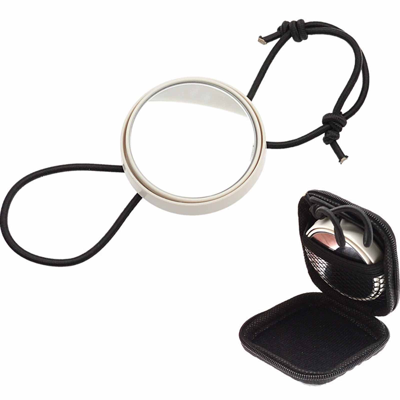 Scuba Diving Elastic Cord Mirror Adjustable Rear View Mirror for Underwater Safety with Protective Carrying Case Suitable for Diving Equipment One Size