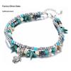 Women's Double Bohemian Heart Anklet - Layered Summer Beach Foot Chain, Love Personality Ankle Bracelet