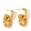 Yhpup Popular Stainless Steel Geometric Chunky Drop Earrings Water Resistant Distinctive Statement Versatile Daily Jewelry 2025