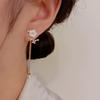 Luxury White Flower Rhinestone Butterfly Earrings for Women Tassel Pearl Zircon Drop Earrings Elegent Art Aesthetics Jewelry New