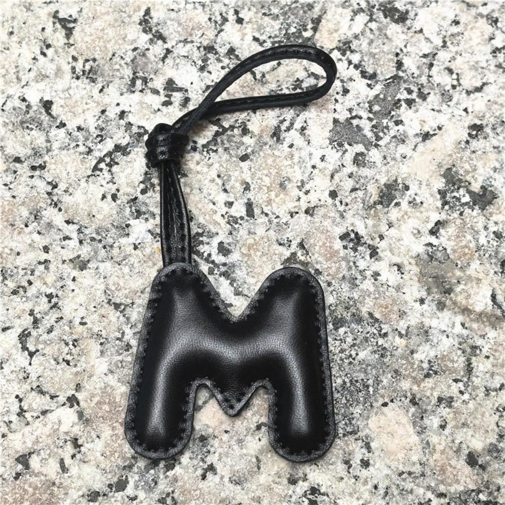 26 Initials Leather Alphabet Key Chain Genuine Sheepskin Car Pendant  Ladies