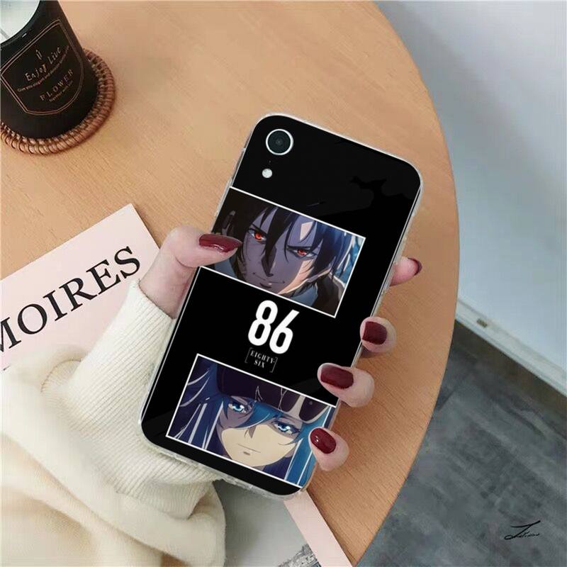 FHNBLJ 86 Eighty Six Anime-Telefonkasten für iPhone 11 12 13 Mini Pro XS MAX 8 7 6 6S Plus X 5S SE 2020 XR-Kasten