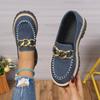 New Autumn Loafers for Women Plus Size 36-43 Metal Buckle Casual Shoes British Style Women's Shoes Chunky Heel Platform Pumps