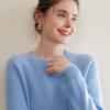 Women's Sweet Style Cashmere Sweater - Round Neck, Loose Fit, Slimming One-Piece Knit