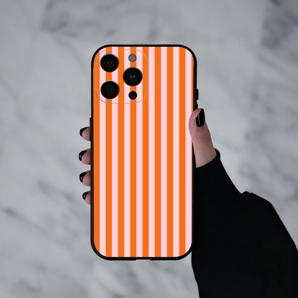 S-Striped Color-Blocking Art P-Pattern  Phone Case For iPhone 17pro,16,15,14,13,12,11 Plus,Pro Max,XS,Soft Silicone Black Cover