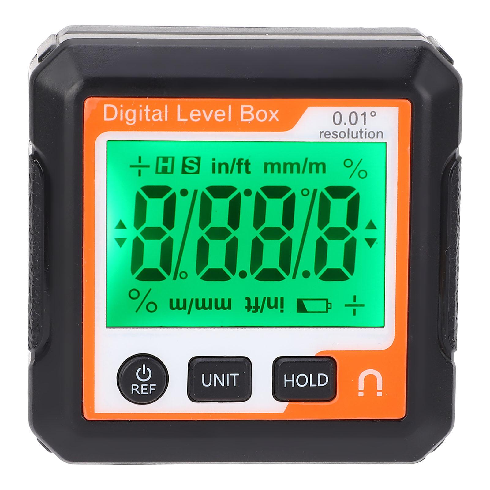 

Digital Level Box with Magnet Electronic Angle Gauge Inclinometer Protractor for Wood Processing Automobile Repair Orange White