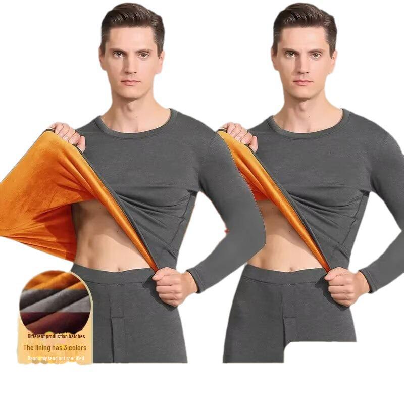Men's and Women's Gold Velvet Thermal Underwear Set - Double-Layer, Thickened, Cold Protection for Couples