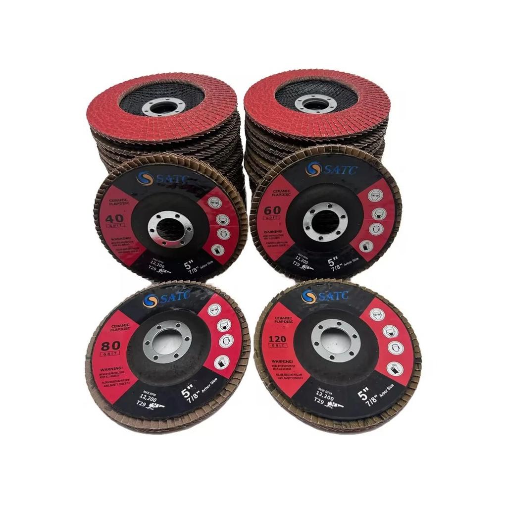 Fast Shipping 20PCS 125x22mm Ceramic Flap Discs for Angle Grinder 40 Grit High-Density Bevel Type Flap Disk #29