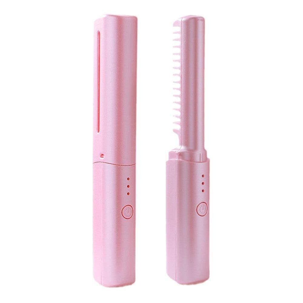 USB Hair Straightener Rechargeable Fast Heating Comb Portable Lazy Wireless Hair Hot Comb Women