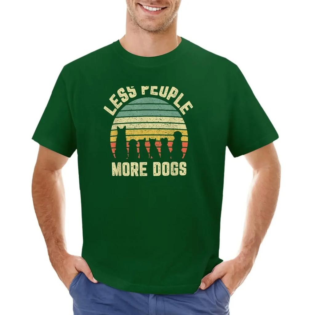 Less people more dogs funny dogs T-shirt oversizeds blanks fitted t shirts for