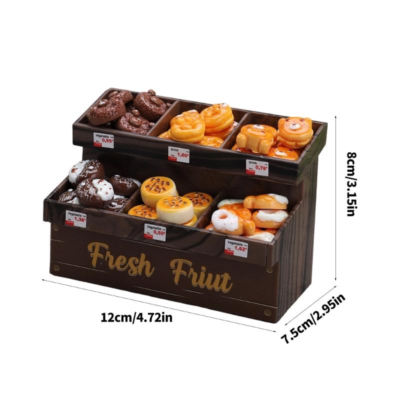 Bakery Pastry Mini Dessert Rack For Dollhouses Party Scene Child Safe Smooth Surfaces Easy Cleaning